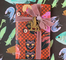 Load image into Gallery viewer, Black Cat &amp; Camellia Tapestry Giftwrap
