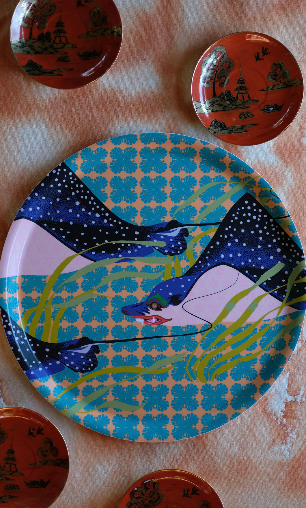 Spotted Eagle Ray Platter by Kate Blairstone