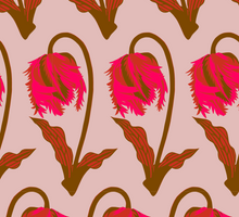 Load image into Gallery viewer, Parrot tulip giftwrap in pink by Kate Blairstone
