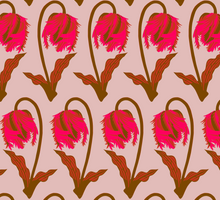Load image into Gallery viewer, Parrot tulip giftwrap in pink by Kate Blairstone
