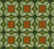 Load image into Gallery viewer, A holiday christmas giftwrap with vintage cross stitch design by Kate Blairstone
