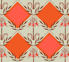 Load image into Gallery viewer, A folky, boho giftwrap in soft pinks with pops of coral by Kate Blairstone
