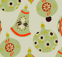 Load image into Gallery viewer, A holiday christmas giftwrap with vintage German glass ornaments by Kate Blairstone
