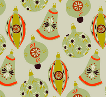 Load image into Gallery viewer, A holiday christmas giftwrap with vintage German glass ornaments by Kate Blairstone
